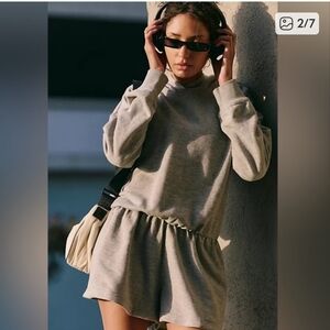 NWOT FREE PEOPLE MOVEMENT Gray Knit Romper Size Small